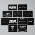 Set of 11 Motivational & Car Silhouette Posters - TRENDING WALL DECOR