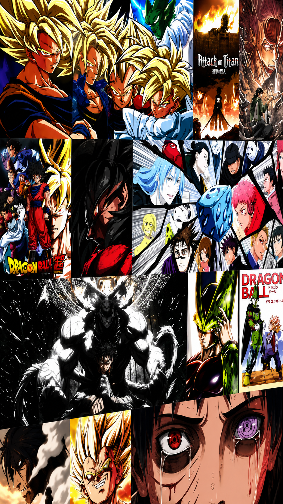 Set of 12 Anime posters stickers 4pcs a3 size and 8 a4 size - TRENDING WALL DECOR