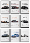 Set of 3 Sports Cars Wooden Canvas Frames (8×11 Inch) - TRENDING WALL DECOR
