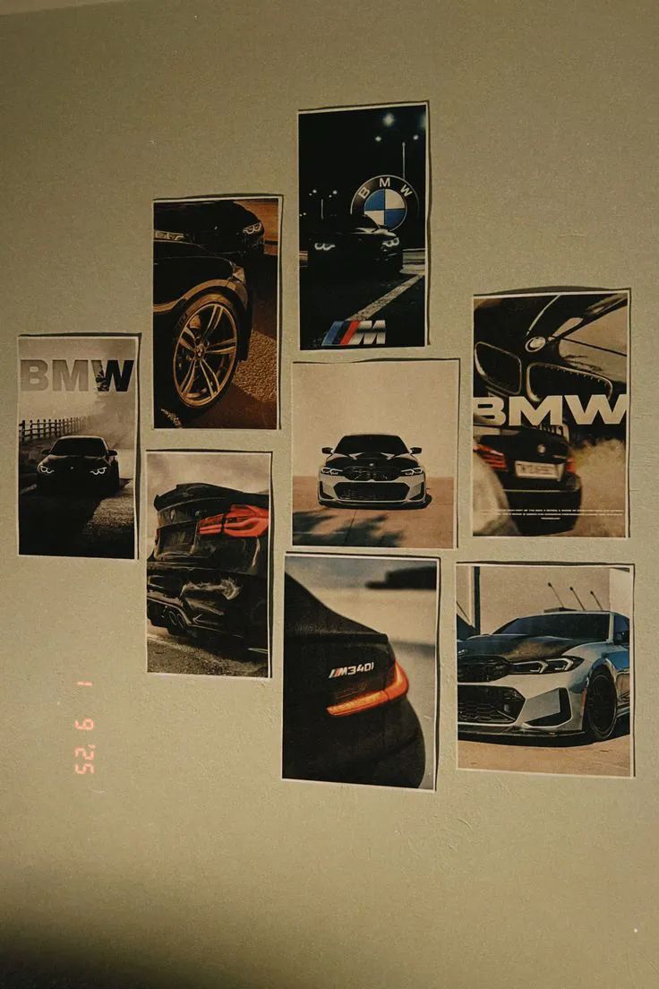 Set of 8 sports car themed super cars sticky posters - TRENDING WALL DECOR